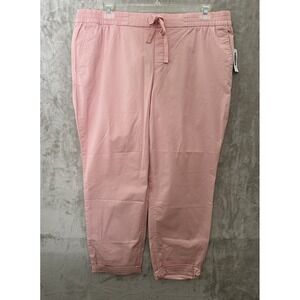 Old Navy Slip On Pants Womens 16 Pink Pull On Straight Legs  Ankle Length Casual